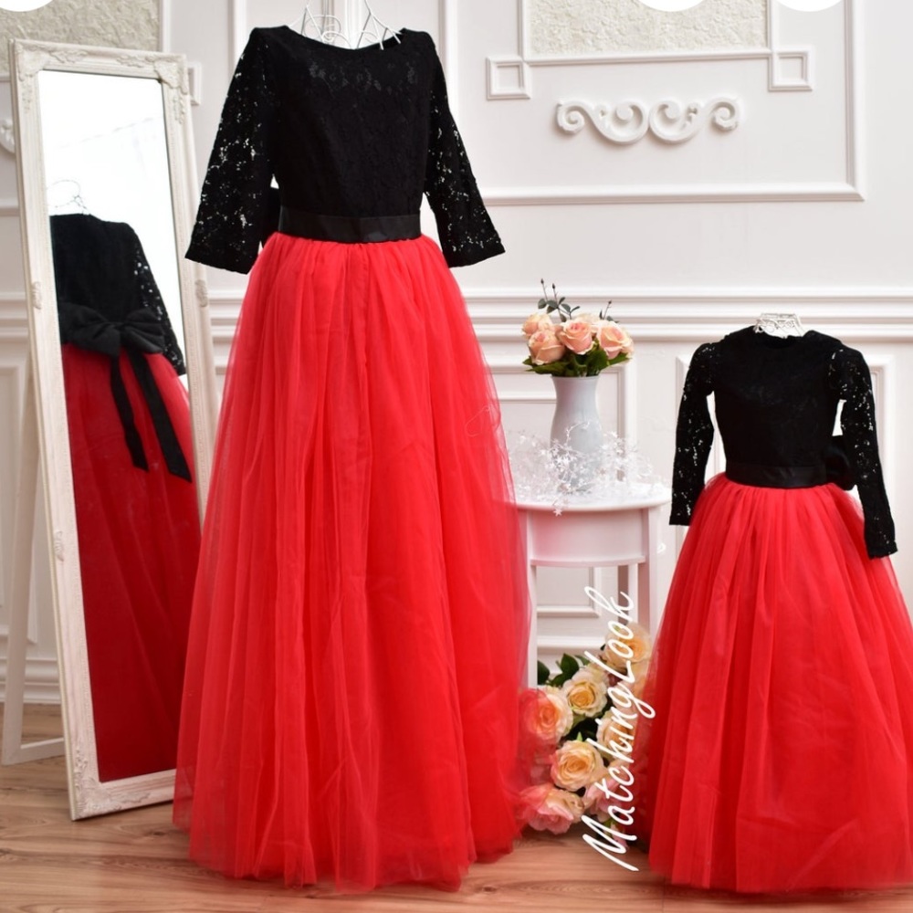 Red & Black Tulle Dress | Custom on Etsy